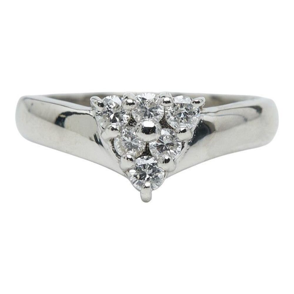 Unbranded Diamond Platinum 900 Ring Silver